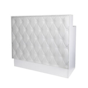 Birou recepție salon Gabbiano Pearl cu front matlasat, alb, alb, imaginea 1