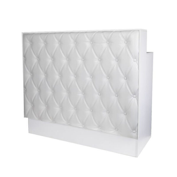 Birou recepție salon Gabbiano Pearl cu front matlasat, alb, alb, imaginea 1