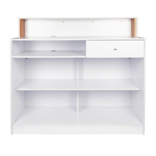 Birou recepție salon Gabbiano Pearl cu front matlasat, alb, alb, imaginea 2