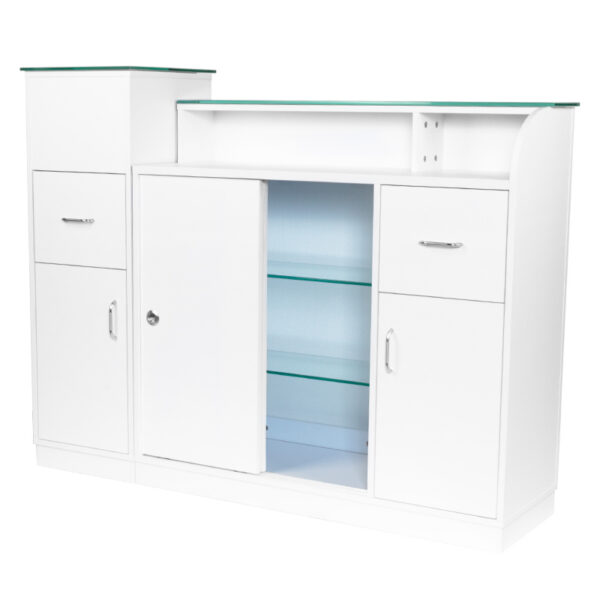 Birou recepție salon Gabbiano Q-0333 cu dulapuri și sertare, imaginea 5