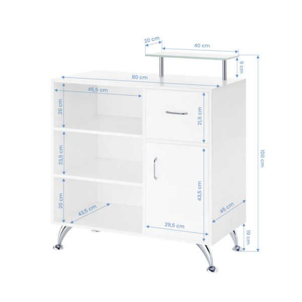 Birou recepție salon Gabbiano Q-0833, compact, cu dulap și rafturi, imaginea 3