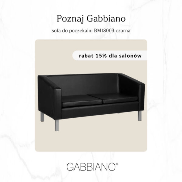 Canapea sală de așteptare Gabbiano BM18003, neagră, piele ecologică, negru, imaginea 3