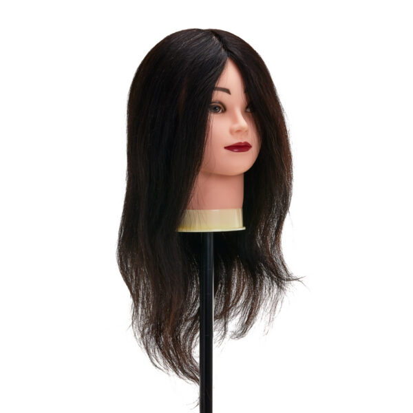 Cap manechin coafură Gabbiano WZ1, păr natural 30 cm, culoare 1H (negru), imaginea 3