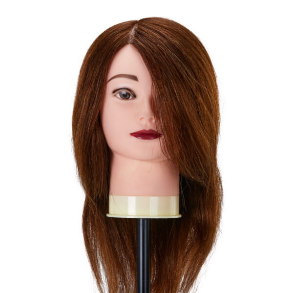 Cap manechin coafură Gabbiano WZ1, păr natural 30 cm, culoare 4H (maro), imaginea 1