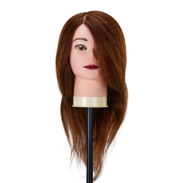 Cap manechin coafură Gabbiano WZ1, păr natural 30 cm, culoare 4H (maro), imaginea 2