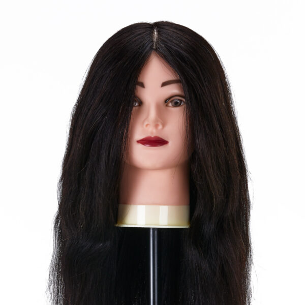 Cap manechin coafură Gabbiano WZ1, păr natural 42 cm, culoare 1H (negru), imaginea 1