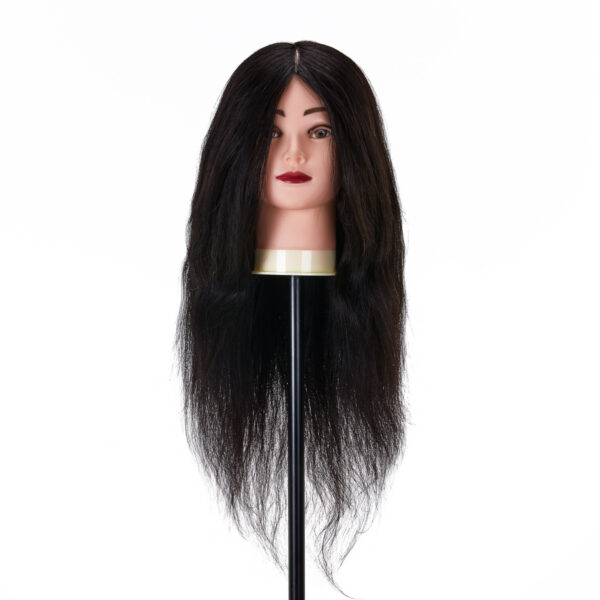 Cap manechin coafură Gabbiano WZ1, păr natural 42 cm, culoare 1H (negru), imaginea 2