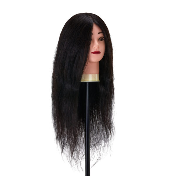 Cap manechin coafură Gabbiano WZ1, păr natural 42 cm, culoare 1H (negru), imaginea 3