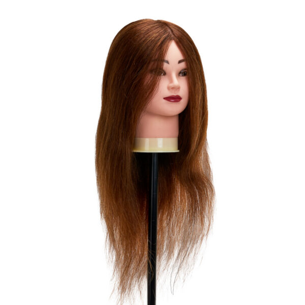 Cap manechin coafură Gabbiano WZ1, păr natural 42 cm, culoare 4H (maro), imaginea 3