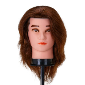 Cap manechin coafură Gabbiano WZ3, păr natural 20 cm, culoare 4H (maro), imaginea 1