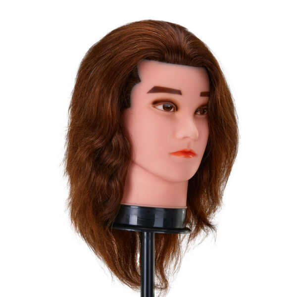 Cap manechin coafură Gabbiano WZ3, păr natural 20 cm, culoare 4H (maro), imaginea 2