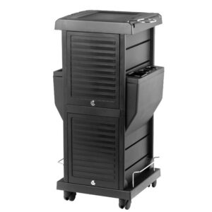 Cărucior coafor Gabbiano 100C cu două obloane cu cheie, negru, negru, imaginea 1