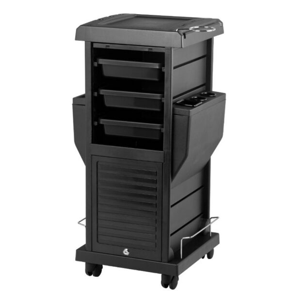 Cărucior coafor Gabbiano 100C cu două obloane cu cheie, negru, negru, imaginea 2 Cărucior coafor Gabbiano 100C cu două obloane cu cheie, negru, negru, imaginea 2