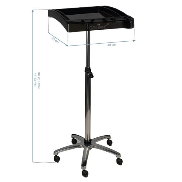 Cărucior coafor Gabbiano 265 pe roți, compact, negru, negru, imaginea 4