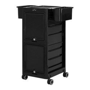 Cărucior coafor Gabbiano 68C cu ușă cu cheie și tăvi modulare, negru, imaginea 1 Cărucior coafor Gabbiano 68C cu ușă cu cheie și tăvi modulare, negru, imaginea 1