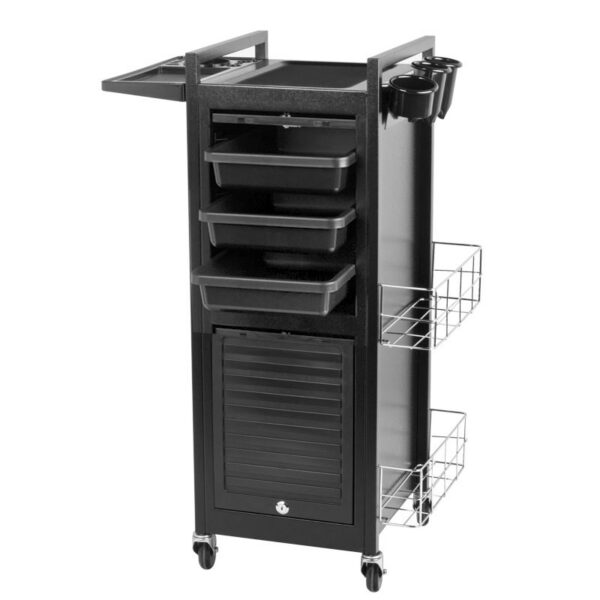 Cărucior coafor Gabbiano Deluxe 401 din oțel, cu uși cu fermoar, imaginea 5