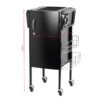 Cărucior coafor Gabbiano Deluxe 500 cu dulap încuiabil, negru, negru, imaginea 4