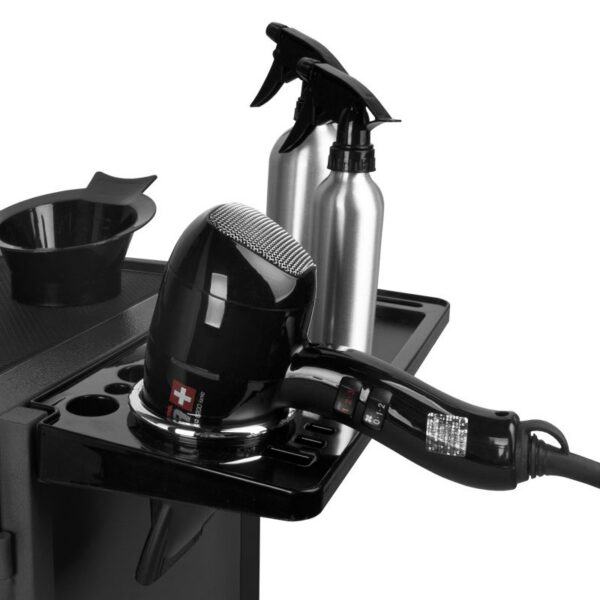 Cărucior coafor Gabbiano Deluxe 500 cu dulap încuiabil, negru, negru, imaginea 10