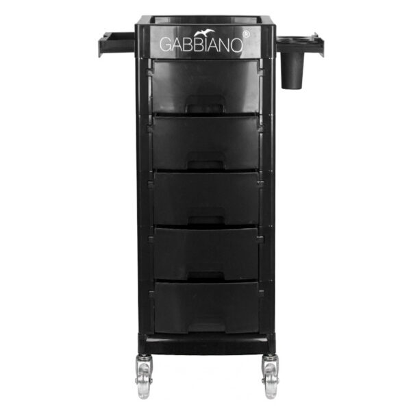 Cărucior coafor Gabbiano FT65-A din ABS cu cadru de oțel, negru, negru, imaginea 3