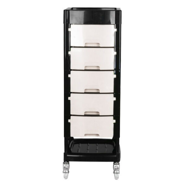 Cărucior coafor Gabbiano FT65 negru cu sertare albe, negru, imaginea 3