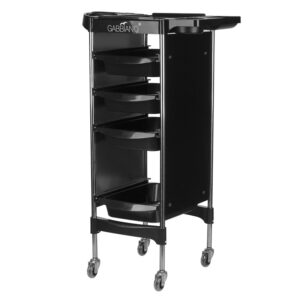 Cărucior coafor Gabbiano FX11-2 din ABS cu cadru de oțel, negru, negru, imaginea 1 Cărucior coafor Gabbiano FX11-2 din ABS cu cadru de oțel, negru, negru, imaginea 1