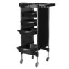 Cărucior coafor Gabbiano FX11-2 din ABS cu cadru de oțel, negru, negru, imaginea 2