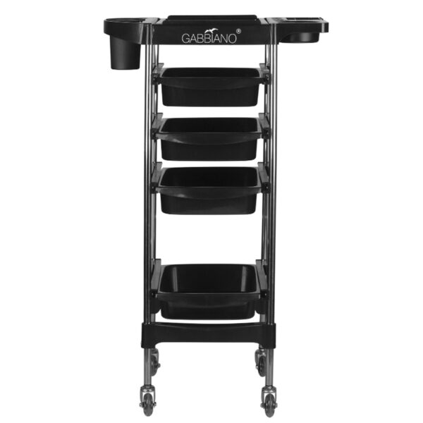 Cărucior coafor Gabbiano FX11-2 din ABS cu cadru de oțel, negru, negru, imaginea 4