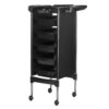 Cărucior coafor Gabbiano FX11-5 din ABS cu cadru de oțel, negru, negru, imaginea 1