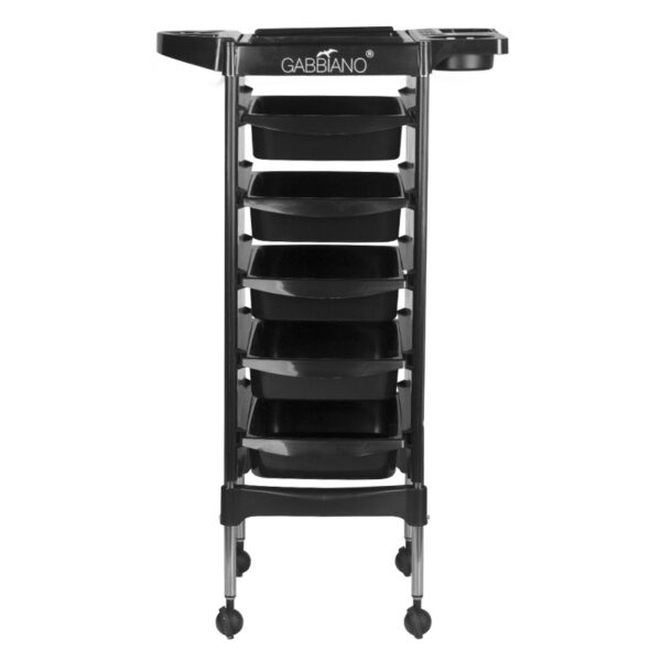 Cărucior coafor Gabbiano FX11-5 din ABS cu cadru de oțel, negru, negru, imaginea 2
