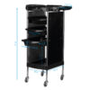 Cărucior coafor Gabbiano FX11-A din ABS cu cadru de oțel, negru, negru, imaginea 4