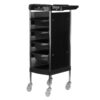 Cărucior coafor Gabbiano FX11-B din ABS cu cadru de oțel, negru, negru, imaginea 1