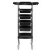 Cărucior coafor Gabbiano FX11-B din ABS cu cadru de oțel, negru, negru, imaginea 3