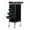 Cărucior coafor Gabbiano FX11-B din ABS cu cadru de oțel, negru, negru, imaginea 6