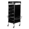Cărucior coafor Gabbiano FX11E din ABS cu cadru de oțel, negru, negru, imaginea 1