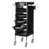 Cărucior coafor Gabbiano FX11F din ABS cu cadru de oțel, negru, negru, imaginea 2
