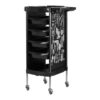 Cărucior coafor Gabbiano X11-9 Graphics din ABS cu cadru de oțel, negru