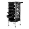 Cărucior coafor Gabbiano X11-9 Graphics din ABS cu cadru de oțel, negru, imaginea 2