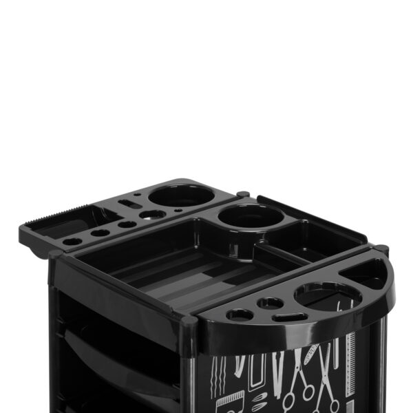 Cărucior coafor Gabbiano X11-9 Graphics din ABS cu cadru de oțel, negru, imaginea 5