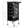 Cărucior coafor Gabbiano X11-9 Graphics din ABS cu cadru de oțel, negru, imaginea 8