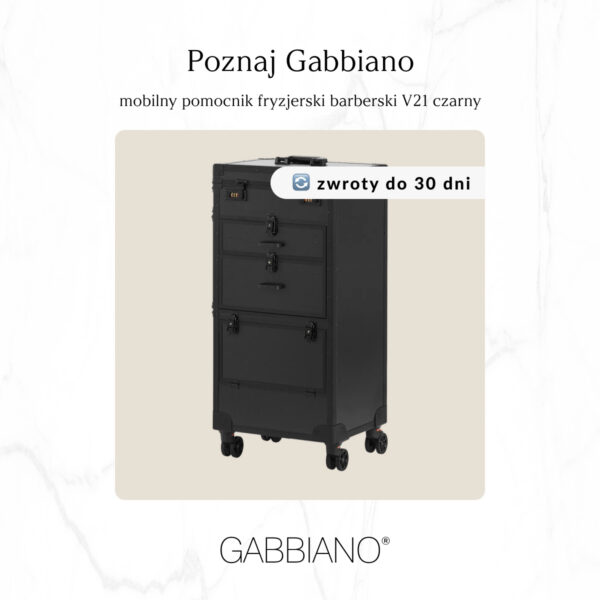 Cărucior coafor mobil Gabbiano V21 pe roți, negru, negru, imaginea 10 Cărucior coafor mobil Gabbiano V21 pe roți, negru, negru, imaginea 10