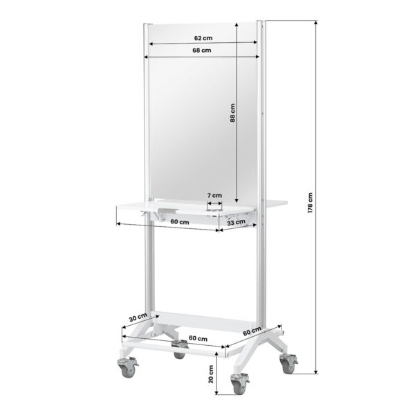 Consolă coafor cu oglindă Gabbiano MI-03, pe două părți, albă, imaginea 10 Consolă coafor cu oglindă Gabbiano MI-03, pe două părți, albă, imaginea 10
