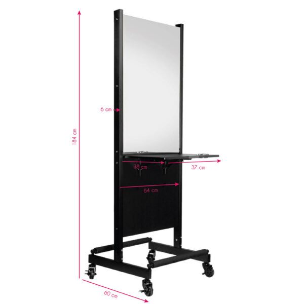 Consolă coafor mobilă Gabbiano RA-006 cu două oglinzi, pe roți, imaginea 6 Consolă coafor mobilă Gabbiano RA-006 cu două oglinzi, pe roți, imaginea 6