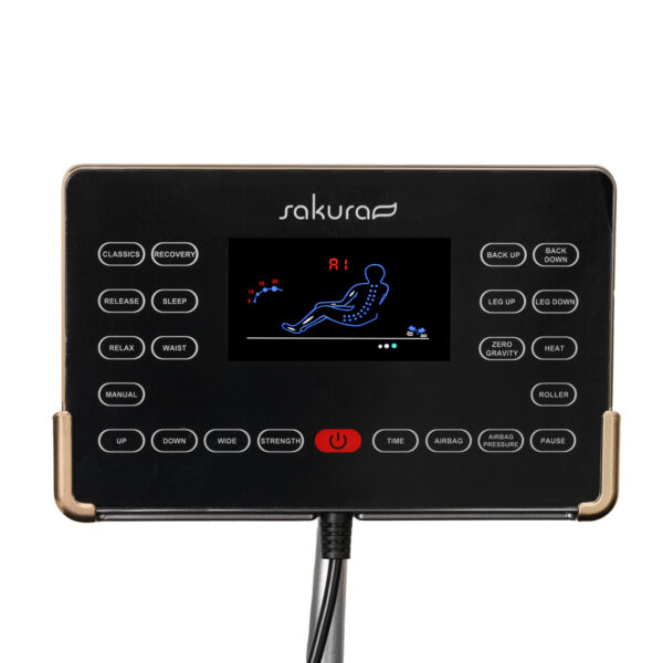 Fotoliu de masaj Sakura Luxury 808, negru cu bej, traseu de masaj 100 cm, negru cu bej, imaginea 6