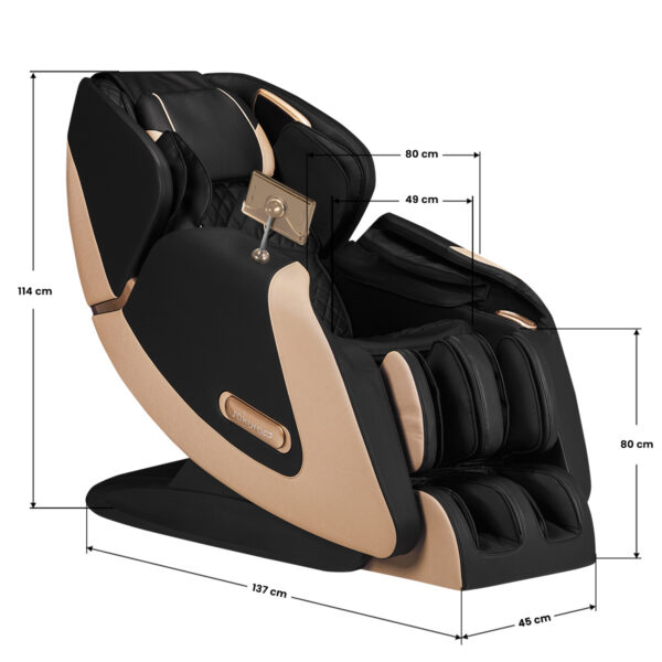 Fotoliu de masaj Sakura Luxury 808, negru cu bej, traseu de masaj 100 cm, negru cu bej, imaginea 10