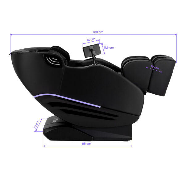 Fotoliu de masaj Sakura Maximus 809 3D cu scanare corporală, negru, imaginea 10