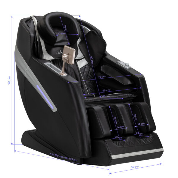Fotoliu masaj Sakura Prime 101 cu Zero Gravity și ecran LCD, negru, imaginea 10