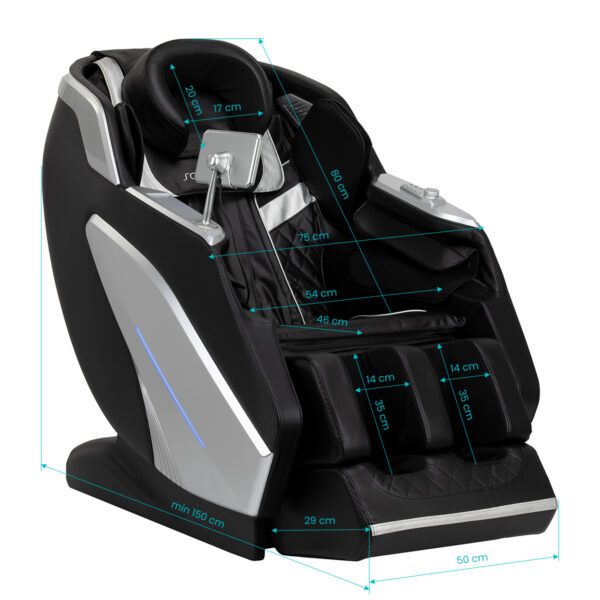 Fotoliu masaj Sakura Prime 108 cu 5 programe și Zero Gravity, negru, imaginea 10