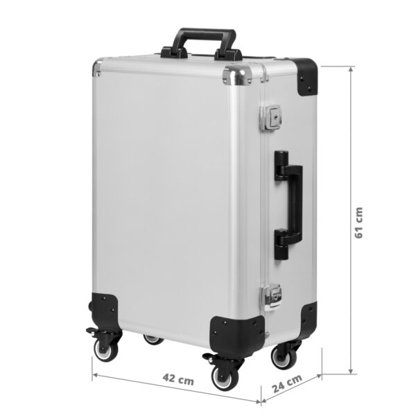 Geantă coafor mobilă T-27, stație de lucru pe roți, argintiu, imaginea 7