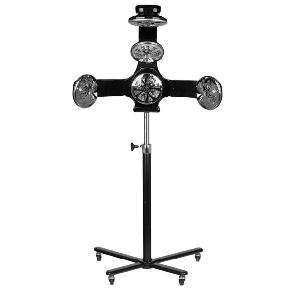 Infrazon coafor Gabbiano 868-1 pe stativ, 5 capete și 5 ventilatoare, negru, negru, imaginea 5