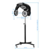 Infrazon coafor Gabbiano GL-505S pe stativ, cu ozon, negru, negru, imaginea 10